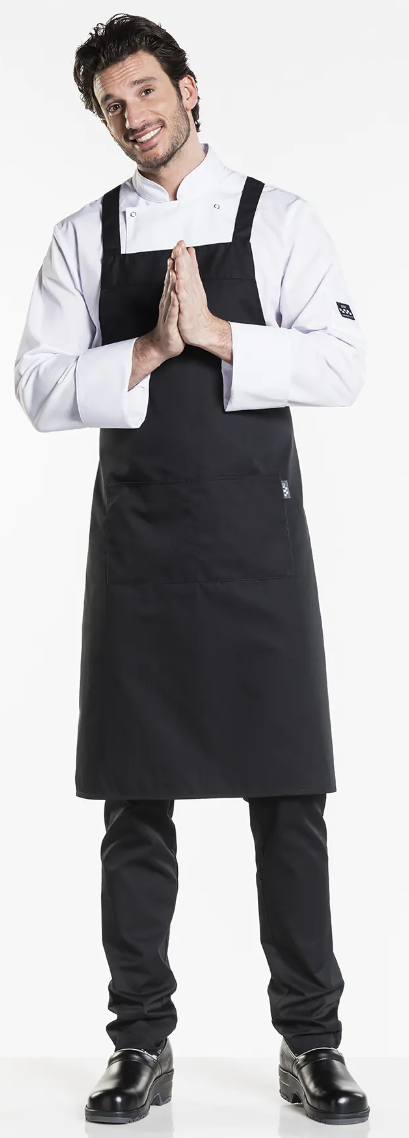 53699 Bib Apron Cross Black W85 - L100