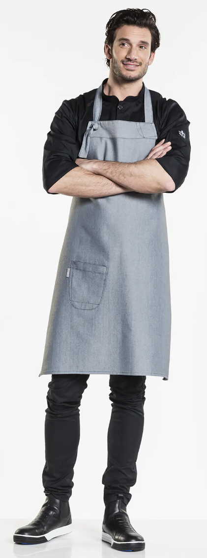 57699 Bib Apron Bujutsu Grey W75 – L90