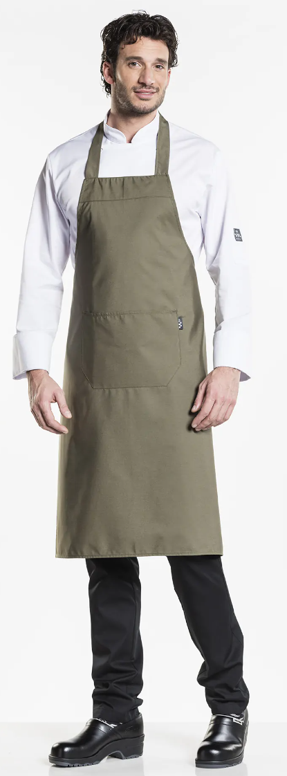 63688 Bib Apron Dark Olive W75 - L100